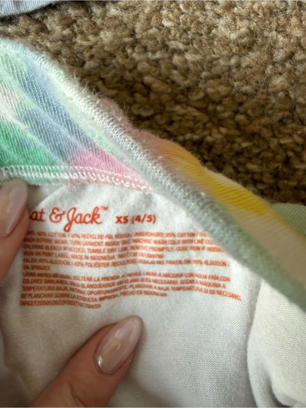 Cat & Jack Pastel Tie-Dye Two-Piece Skort Set (XS) - Picture 7 of 8